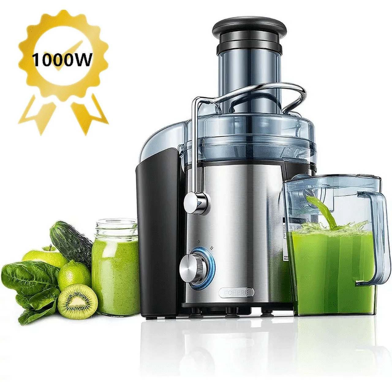 FOHERE Juicer 1000W Juice Extractor Fruit Vegetable Stainless Steel Fohere