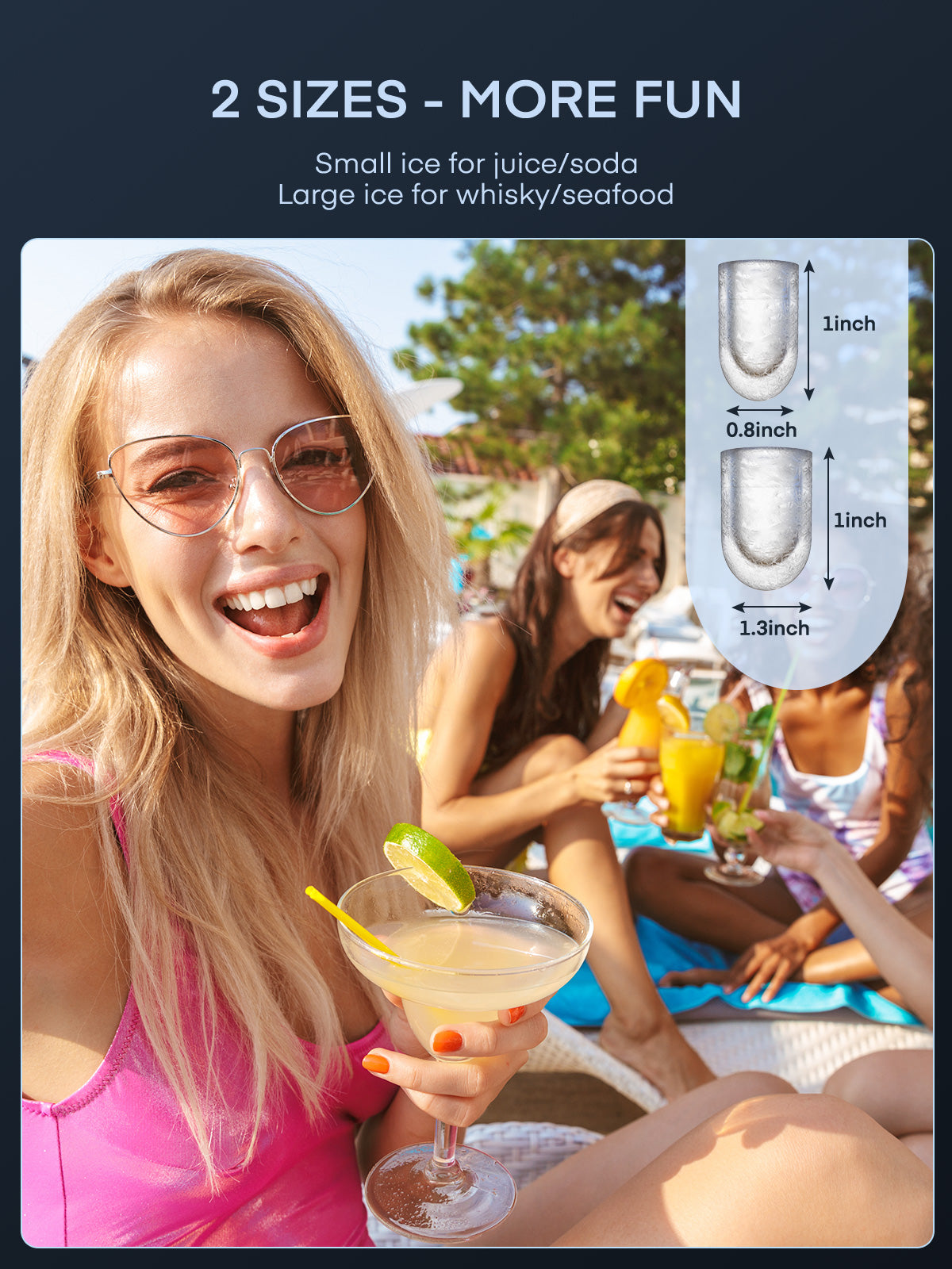 Eismaschine für die Arbeitsplatte, 9 Eiswürfel in 6 Min., 12,7 kg in 24 Std., LED-Display mit Eisschaufel und Korb, tragbarer Eiswürfelbereiter für Party, Büro, Bar, Wohnmobil, FOHERE (29 x 22 x 30 cm)
