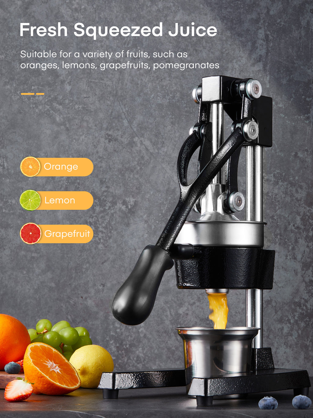 FOHERE Orange Juicer Squeezer, Cast Iron Lemon Squeezer