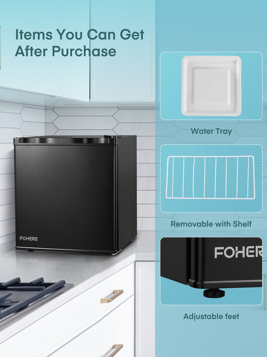 1.6 Cu. ft Fridge with Freezer for Bedroom, Refrigerator for Office, Black
