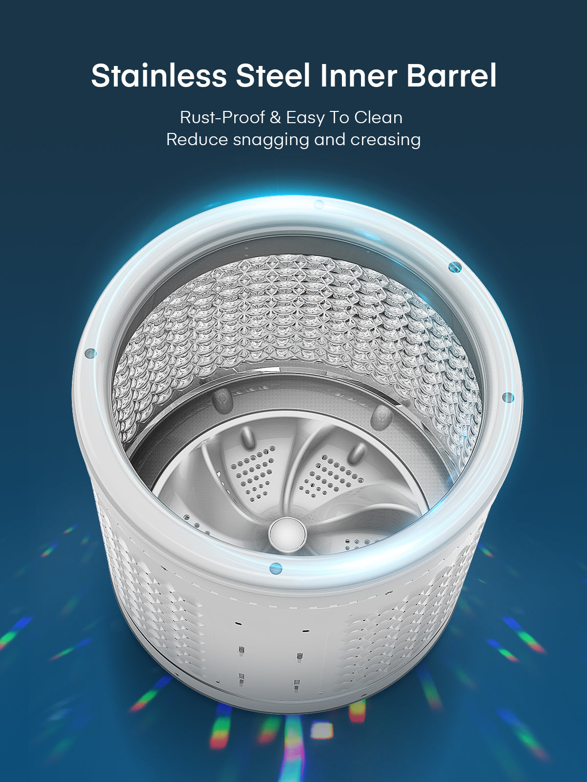Vollautomatische Waschmaschine, FOHERE 1.5Cu.Ft 11lbs Fassungsvermögen tragbare Maschine, 8 Programme 10 Wasserstände Energiesparende Toplader-Waschmaschine für Apartment Wohnheim