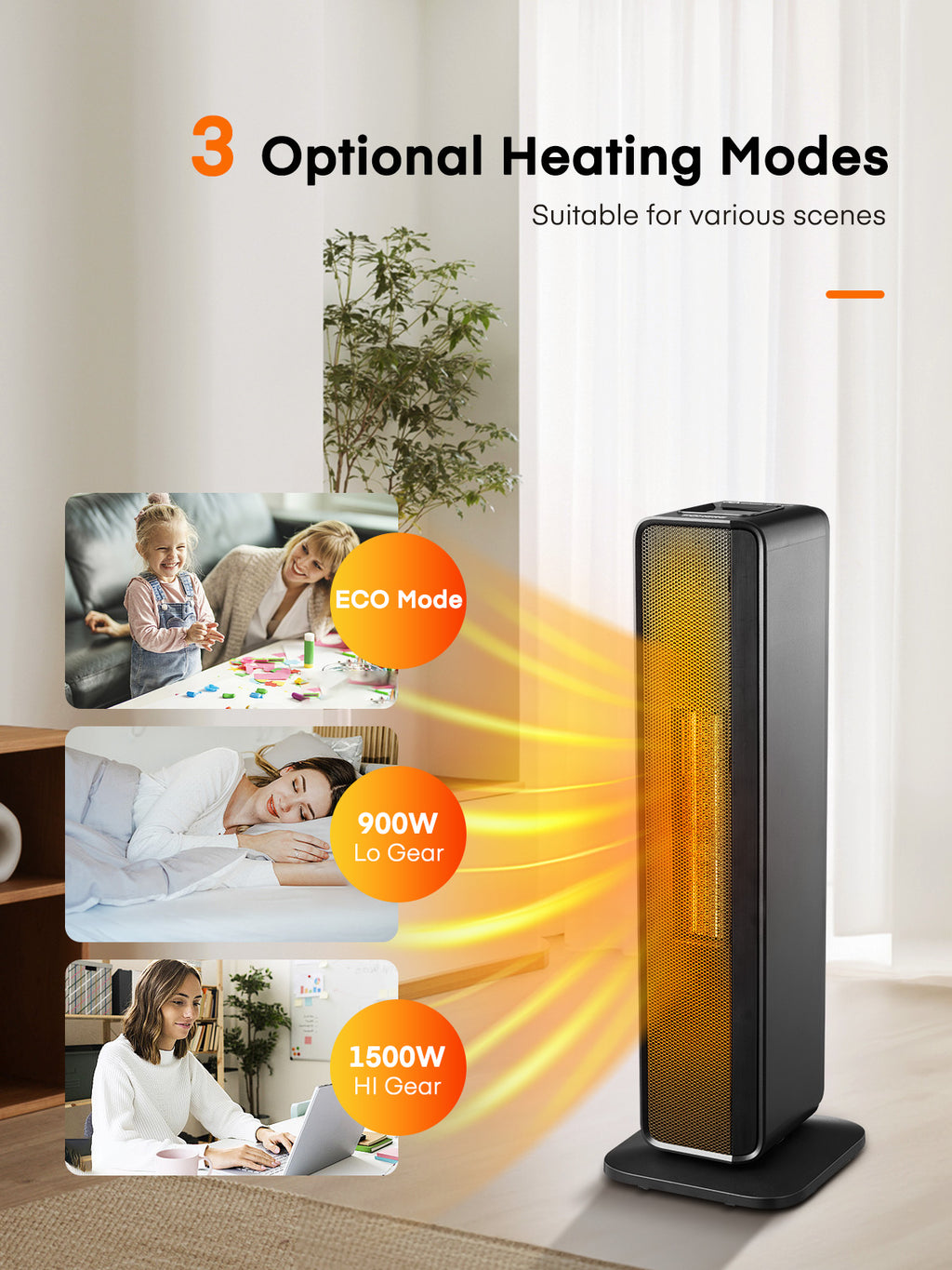 indoor plant heater FOHERE Space Heater for Indoor Use, 23 Inch Quiet PTC Electric Heaters –  Fohere