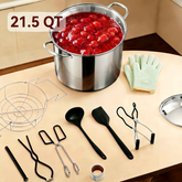 Canning Supplies Starter Kit, 21.5QT 11PCS Canning Pots for Beginners, Water Bath Canner with Funnel