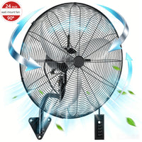24 Inch Wall Mount Fan with Oscillation, 3-speed, IPX4 Waterproof, High-speed Industrial Wall Fan, Suitable for Garages, Homes, Warehouses Use. FOHERE