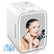 5 L Mini Fridge for Dorm, Small Bedroom Refrigerator Led Mirror Door with 3-Mode, Cooler & Warmer, White