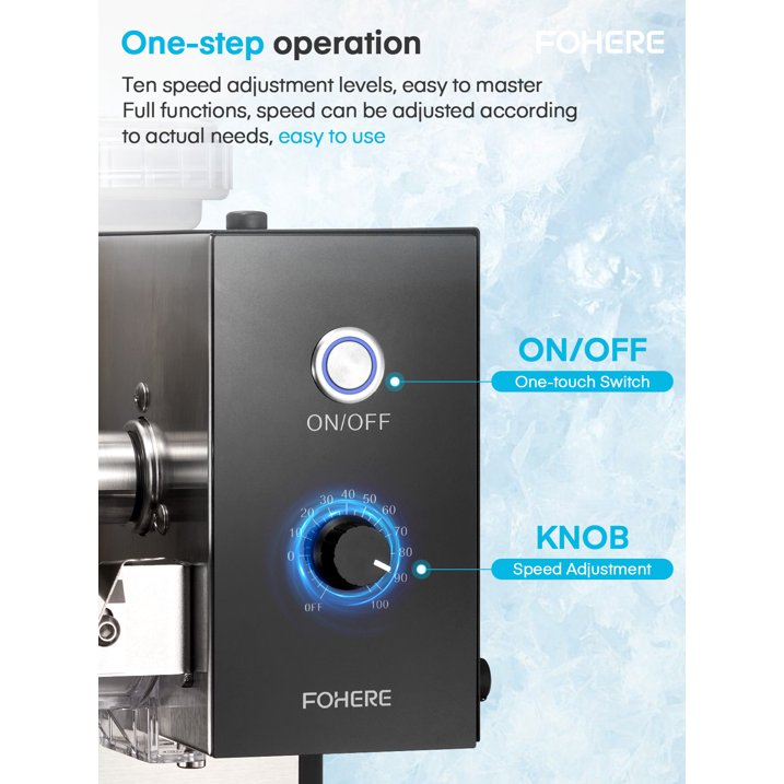 Schneeflocken-Eismaschine, 80 kg/24 h 360 W Crushed-Ice-Maschine für hausgemachte Flocken, Eiscreme, FOHERE