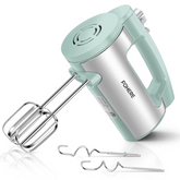FOHERE 6 Speed Hand Mixer with Turbo Boost, Kitchen Hand Held Mixer Immersion Blender for Food Whipping, Includes 3 Attachments, Green