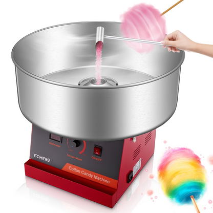 Elektrische Zuckerwattemaschine Kommerziell, 1000W Zuckerwatte-Maker mit Edelstahlschüssel, Zuckerschaufel, Perfekt für Partys, Geburtstage, Familien, Festivals
