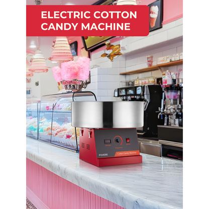 Elektrische Zuckerwattemaschine Kommerziell, 1000W Zuckerwatte-Maker mit Edelstahlschüssel, Zuckerschaufel, Perfekt für Partys, Geburtstage, Familien, Festivals