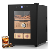 Electric Cigar Humidor for 140 Cigars, 17L Cigar Cabinet with Temperature Control, Spanish Cedar Wood Shelves, Digital Hygrometer, Gift for Men