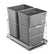FOHERE Double Pullout Trash Can for Kitchen Cabinets 35 Qt Garbage Recycling Bin on Full Extension Slides, Black