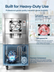 Commercial Ice Cream Machine 2000W, 20-28 L/H Yield Gelato Hard Serve Ice Cream Maker with 7L Stainless Steel Cylinder,LED Panel, Timer, Auto Clean for Restaurants Snack cafes