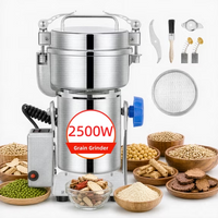 FOHERE 700g Electric Grain Mill Grinder, 2500W Stainless Steel Pulverizer for Dry Grains, Spices and Herbs, 270° Swing