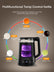 Electric Kettle with Temperature Control, 5 Presets Colors LED Lights, 1500W Fast Boiling, 1.7LGlass Tea Kettle & Hot Water Boiler, Keep Warm, 100% BPA Free, Stainless Steel Bottom, Black