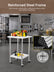 Stainless Steel Table FOHERE, Metal Table 24 x 24 Inches W/4 Caster Wheels, Two with Brakes, NSF Kitchen Prep Table for Restaurant, Home, Outdoor, Garden, Warehouse and Hotel