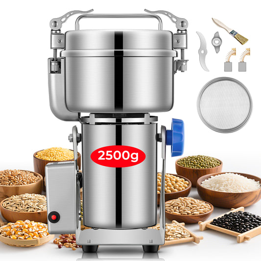 Elektrische Getreidemühle 2500g, Schaukel-Kräutermühle für trockene Gewürze und Kräuter