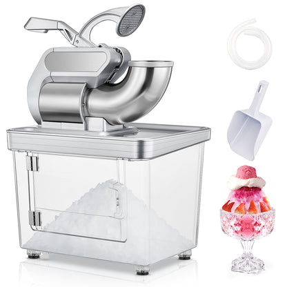 FOHERE 34L Schneekegelmaschine, 665LBS/H Kommerzielle Eiscrusher Rasiereismaschine, 300W Elektrische Eismaschine geeignet für Partyaktivitäten, Familienfeiern, Veranstaltungen