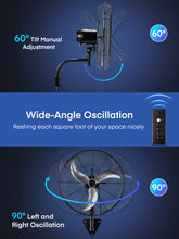 24 Inch Wall Mount Fan with Oscillation, 3-speed, IPX4 Waterproof, High-speed Industrial Wall Fan, Suitable for Garages, Homes, Warehouses Use. FOHERE