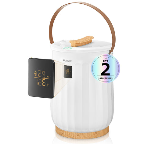 20L Towel Warmers for Bathroom, Luxury Large Spa Towel Warmer Bucket, 15/30/45/60 Min Auto Shut Off, with LED Screen, Handle, Fits Towels, Blankets, Bathrobes, PJ's, for Him & Her