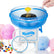 Zuckerwattemaschine, Zuckerwattenbereiter für Kinder mit Zuckerlöffel und 10 Zuckerwattestäbchen, Weihnachtsblau, FOHERE