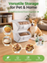 3 Pack Pet Food Storage Container with Scoop, Stackable Dog Food Storage Containers, 40 lb Total Capacity