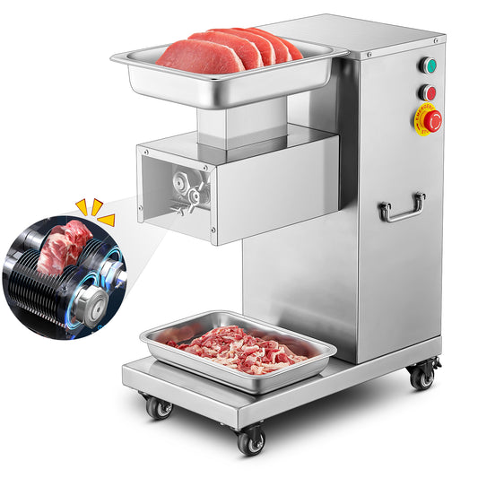 750W Professionelle Elektrische Frischfleisch-Schneidemaschine, 2,5mm Klinge, Abnehmbarer Fleischschneider, 300 kg/h, 110V Edelstahl Fleischschneider Häcksler Restaurant für Knochenloses Fleisch