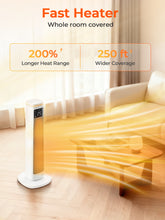 Space Heater for Large Room, FOHERE 24" Electric Heaters for Indoor Use with Thermostat and Remote, 70° Oscillation, 12H Timer, Overheat and Tip-Over Protection, Fan Mode for Home Bedroom Office