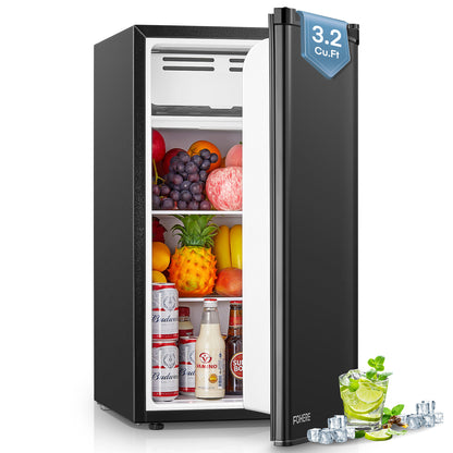 Minikühlschrank mit Gefrierfach für das Schlafzimmer, 3,2 Cu. Ft Kleiner Kühlschrank für das Büro, Eistürkühlschrank für das Spielzimmer, Büro, Apartment