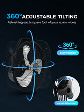 18 Inch Wall Mount Fan, 3-Speed, 360° Tilting Head, Maximum Airflow 4200 CFM, Suitable for Industrial, Commercial, and Residential Use, Black, FOHERE