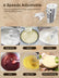 6 Speed Hand Mixer with Turbo Boost, Kitchen Immersion Blender for Food Whipping, Egg Beaters Includes 3 Attachments, White