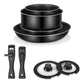 Fohere Pans and Pots Set 8 Pieces with Removable Handle