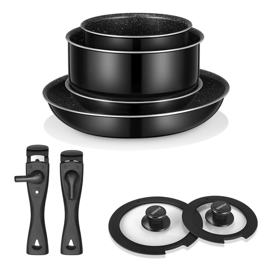 Fohere Topf- und Pfannenset 8-teilig mit abnehmbarem Griff