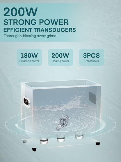FOHERE Ultraschallreinigungsgerät 6,5L mit Heizung und Timer, 180W Edelstahl Ultraschallreiniger für Teile, Brillen, Uhren, Zahnspangen