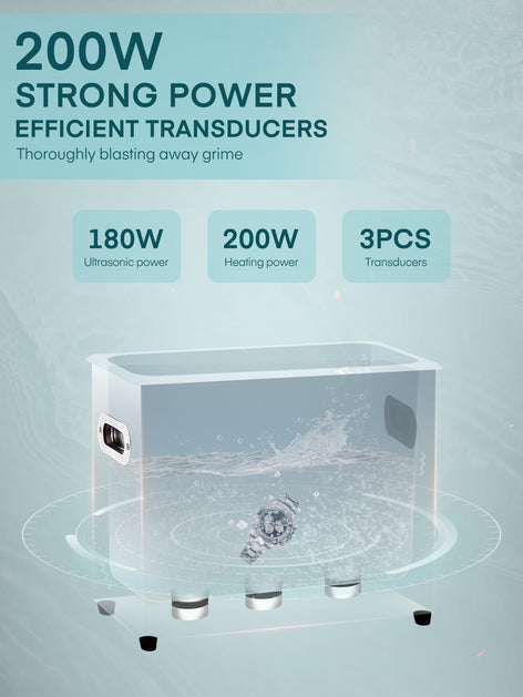 FOHERE Ultrasonic Cleaner 6.5L with Heater and Timer, 180W Stainless Steel Ultrasonic Jewelry Cleaner for Parts, Glasses, Watch, Retainer