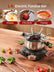 FOHERE Electric Fondue Set with 1500W Power Temperature Control for Cheese,Chocolate,Oil and Broth, 2L Non-Stick Electric Fondue Pot with 8 pcs Forks,6 pcs Cups, Silver