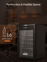 28 Bottles Wine Fridge, 2.4 Cu.ft Wine Cooler Refrigerator with 41-64℉ Digital Temper Control, Black