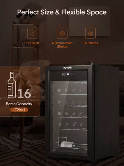 28 Flaschen Weinkühlschrank, 68 Liter Weinkühler-Kühlschrank mit digitaler Temperaturregelung von 5–18 °C, Schwarz