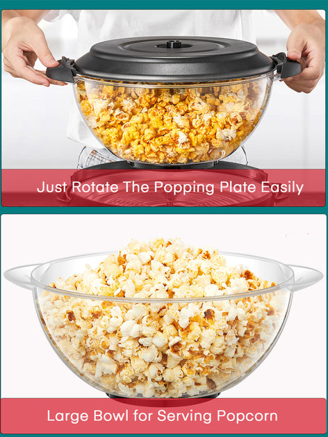 FOHERE Popcorn Machine, 28cups Popcorn Maker with Stirring Rod