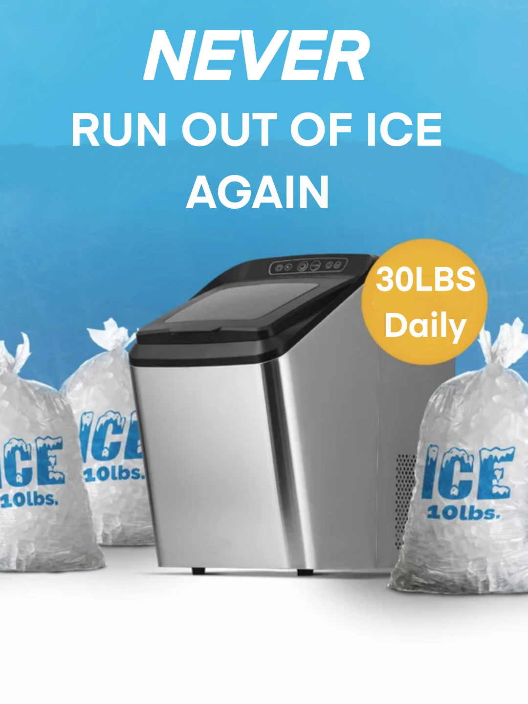 Nugget Ice Maker Countertop, 35Lb Pebble Pellet Ice per Day, Auto-Cleaning,  Stainless Steel, FOHERE