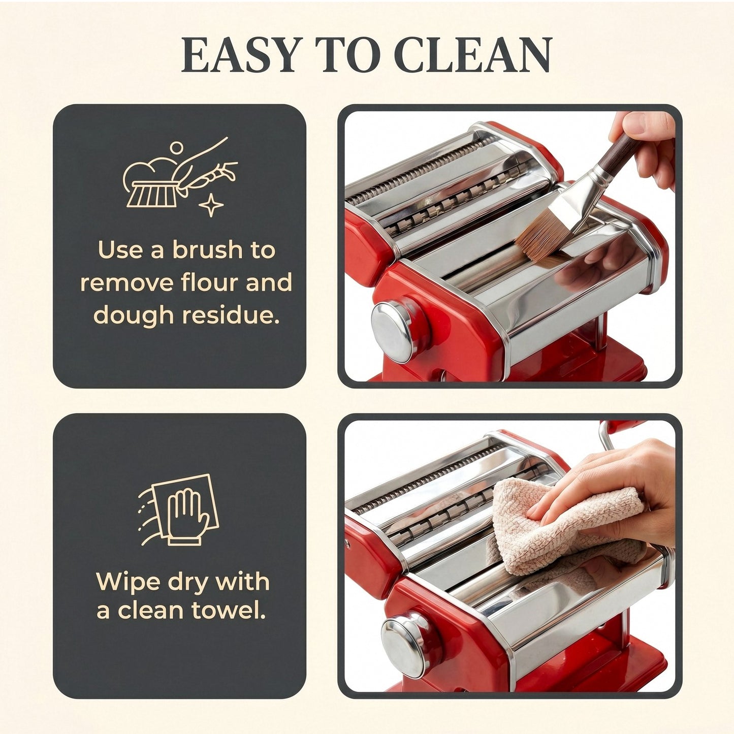 FOHERE Pasta Maker with 7 Adjustable Thickness Settings - 3 in 1 Noodle Maker with Rollers & 2 Width Cutters for Fresh Spaghetti, Fettuccini, Lasagna, Dumplings & More