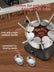 FOHERE Electric Fondue Set with 1500W Power Temperature Control for Cheese,Chocolate,Oil and Broth, 2L Non-Stick Electric Fondue Pot with 8 pcs Forks,6 pcs Cups, Silver