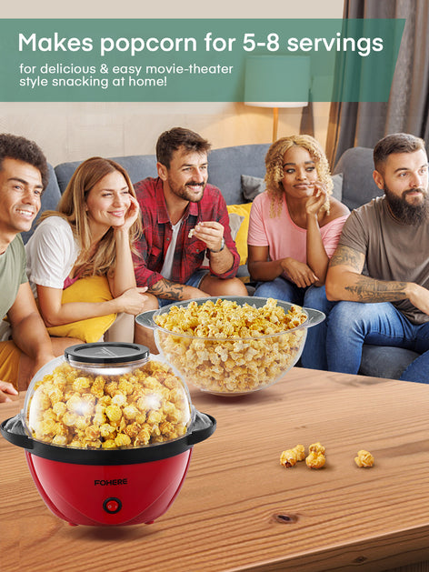 Popcorn Popper, 3.5 Quart Popcorn Machine, 450W Home Hot Oil Popcorn Maker Machine with Stirring Rod