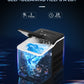 Ice Makers Machine Countertop, 9 Cubes Ready in 6 Mins, 28lbs in 24Hrs, LED Display with Ice Scoop and Basket, Portable Ice Cube Maker for Party, Office, Bar, RV, FOHERE (11.41 X 8.66X 11.81,）
