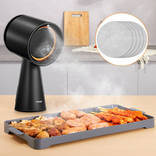 Tragbare Dunstabzugshaube, 3 Stufen mit Doppelfilter, für Wohnmobile, Hot Pot Kochen, Grillluftreiniger