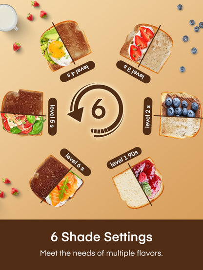 4-Scheiben-Toaster mit Touchscreen-Steuerung, lange extra breite Schlitze, intelligenter Brotröster, 6 Brotsorten und 6 Bräunungsstufen, Edelstahl-Toaster, mit herausnehmbarem Tablett, Stopp-/Auftau-/Aufwärmfunktionen, Silber