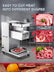 750W Commercial Electric Fresh Meat Cutting Machine, 2.5mm Blade Removable Meat Cutter, 661 Lbs/H 110V Stainless Steel Meat Slicer Shredder Restaurant for Boneless Meat