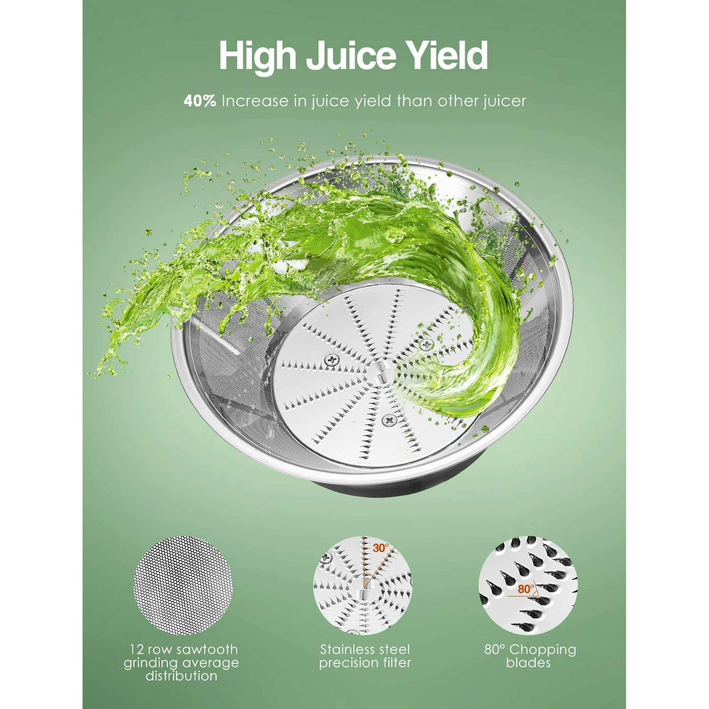 Juicer Machine 1000W, Juice Extractor, 3" Feed Chute for Whole Fruit Vegetable, Easy to Clean