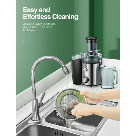 Juicer Machine 1000W, Juice Extractor, 3" Feed Chute for Whole Fruit Vegetable, Easy to Clean