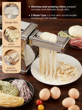 Electric Pasta Maker Machine, Adjustable Thickness Noodle Maker for Spaghetti, Fettuccine, Lasagna & Dumpling Skins | 7-Level Customization, Food-Grade Stainless Steel, Easy Clean
