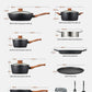 FOHERE Pots and Pans Set with Lids 15 PCS